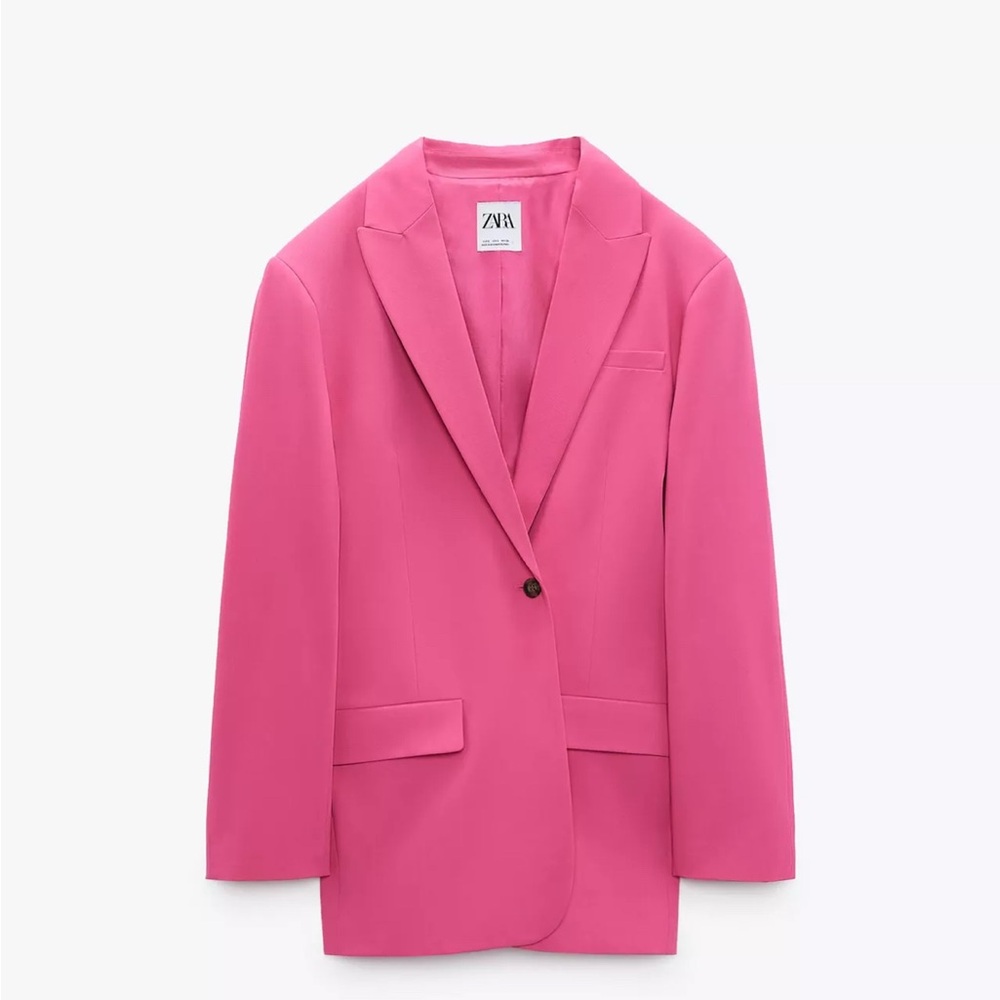 Zara Pink Oversized Blazer with Notched Lapels